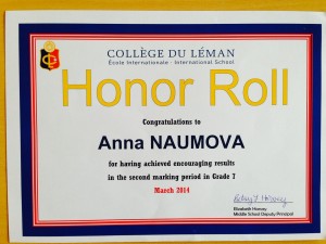 Honor Roll Anna N