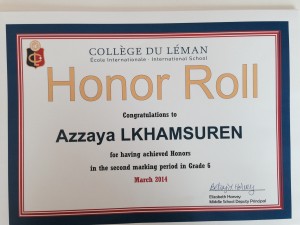 Honor Roll Azzaya Lkhasuren